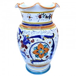 Portaombrelli ceramica maiolica Deruta dipinto a mano ricco Deruta giallo smerlato