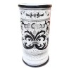 Cylindrical umbrella stand Deruta majolica hand painted rich Deruta black