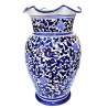 Scalloped edge umbrella stand Deruta ceramic majolica hand painted blue arabesque