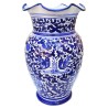 Scalloped edge umbrella stand Deruta ceramic majolica hand painted blue arabesque