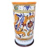 Cylindrical umbrella stand Deruta majolica ceramic hand painted raphaelesque