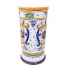 Cylindrical umbrella stand Deruta majolica ceramic hand painted raphaelesque