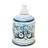 Liquid soap holder majolica ceramic Deruta rich Deruta green single color