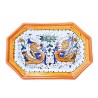 Octagonal tray majolica ceramic Deruta raphaelesque