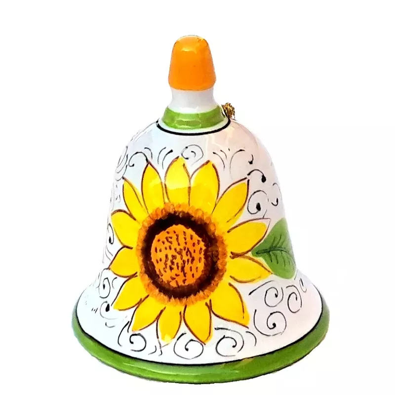 Campanella ceramica maiolica Deruta girasole