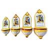 Set 4 acquasantiere ceramica maiolica Deruta dipinte a mano decoro raffaellesco