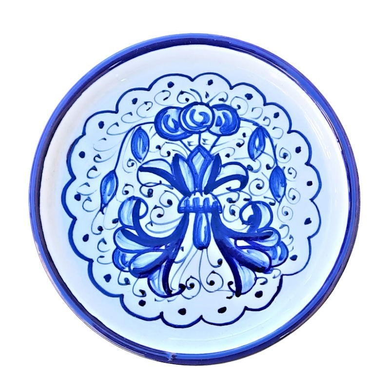 Sottobicchiere ceramica maiolica Deruta ricco Deruta blu