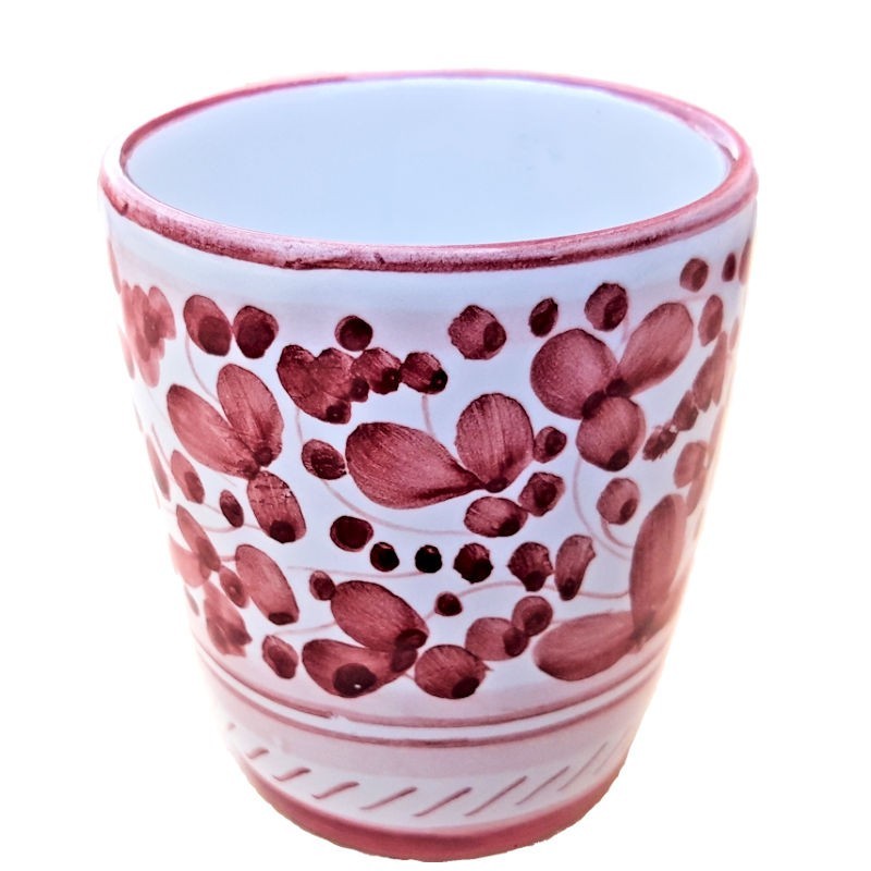 Sottobicchiere ceramica maiolica Deruta arabesco rosso