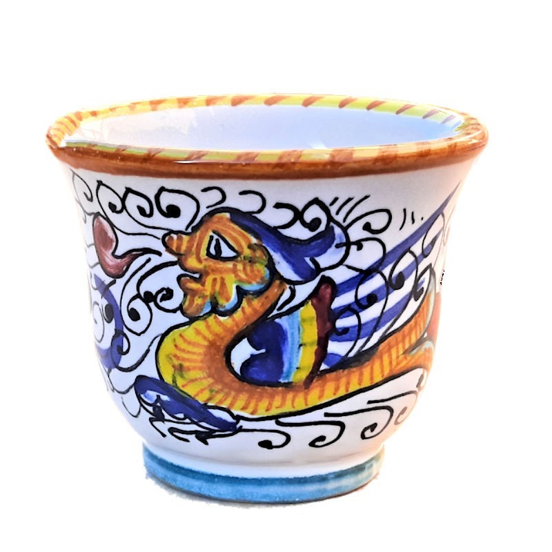 Tazzina caffè con piattino bar ceramica maiolica Deruta raffaellesco