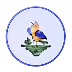 Piatto piccolo da parete ceramica maiolica Deruta uccellino