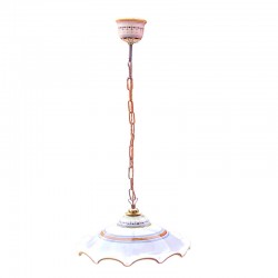 Scalloped chandelier majolica ceramic Deruta raphaelesque