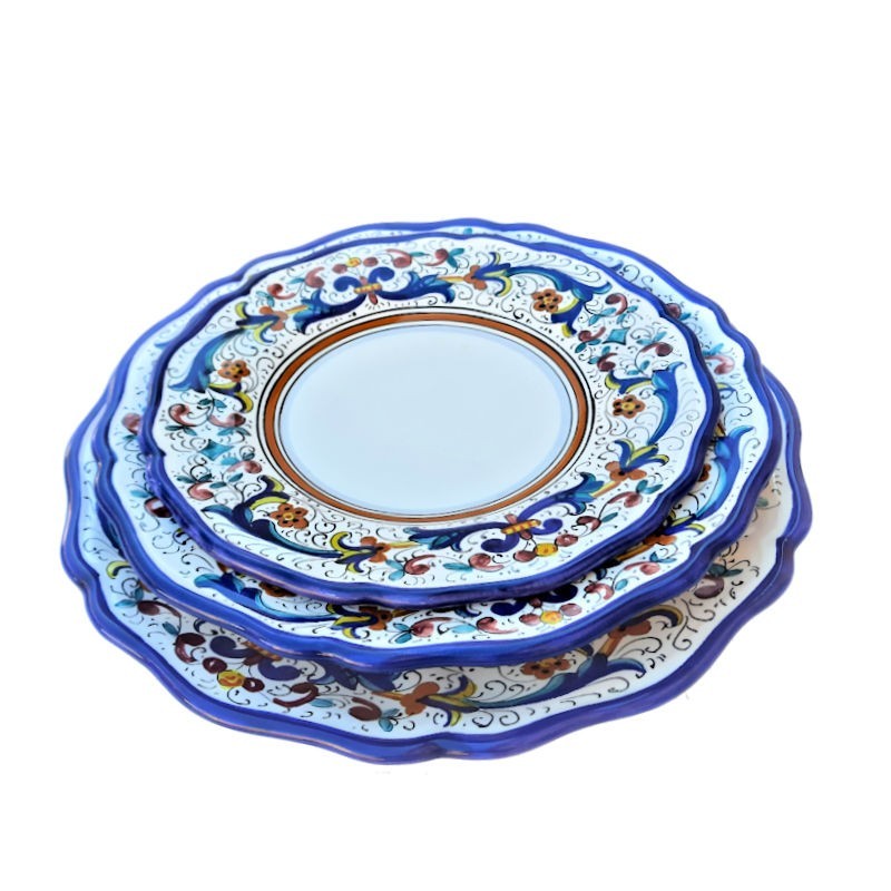 Portalettere da tavolo ceramica maiolica Deruta ricco Deruta blu