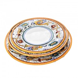 Servizio piatti tavola ceramica maiolica Deruta raffaellesco