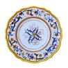 Scalloped table plate majolica ceramic Deruta rich Deruta yellow floral doily