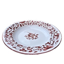 Piatto tavola ceramica maiolica Deruta arabesco rosso