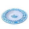 Table plate majolica ceramic Deruta turquoise arabesque single color