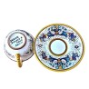 Tea cup with saucer majolica ceramic Deruta rich Deruta yellow