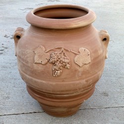 Orcio terracotta grappolo uva lavorato a mano