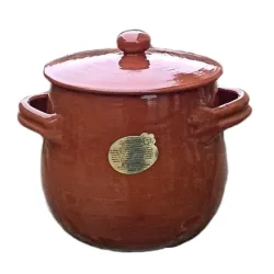 Marmitta con coperchio terracotta fatta a mano