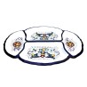 Oval baroque appetizer tray 4 compartments majolica ceramic Deruta rich Deruta blue