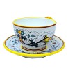 Breakfast cup with saucer majolica ceramic Deruta rich Deruta yellow