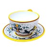 Breakfast cup with saucer majolica ceramic Deruta rich Deruta yellow