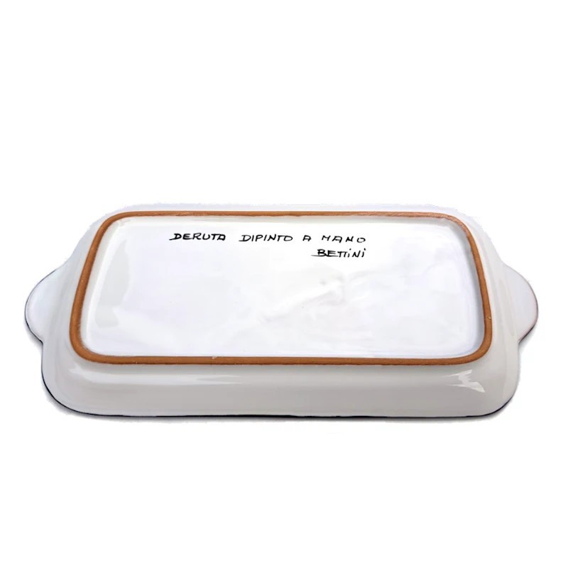 VASSOIO CUCINA RETTANGOLARE IN CERAMICA DECORO ARAGOSTA 37*18 CM HON-66757