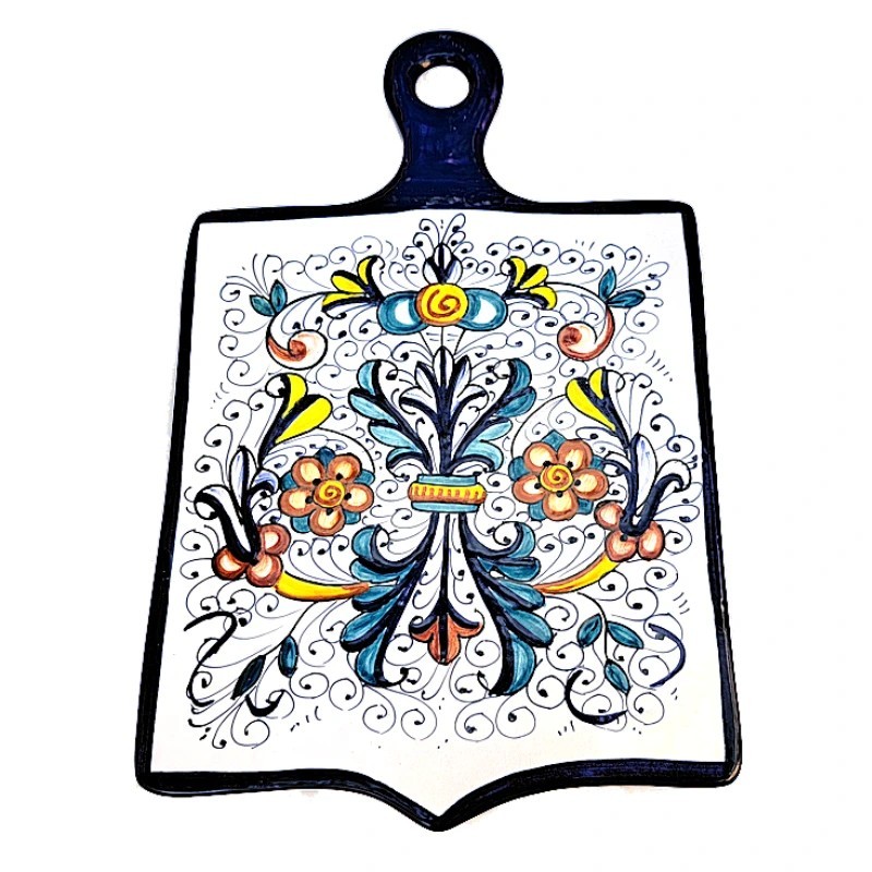 Cutting board majolica ceramic Deruta rich Deruta blue