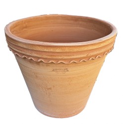 Vaso terracotta Testaccia bordo smerlato lavorata a mano