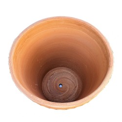 Vaso terracotta Testaccia bordo smerlato lavorata a mano