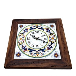 Clock majolica Ceramic Deruta rich Deruta antique wooden