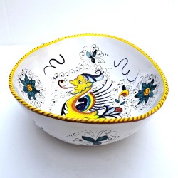 Oval salad bowl majolica ceramic Deruta raphaelesque