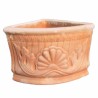 Vaso angolare decorato terracotta lavorato a mano