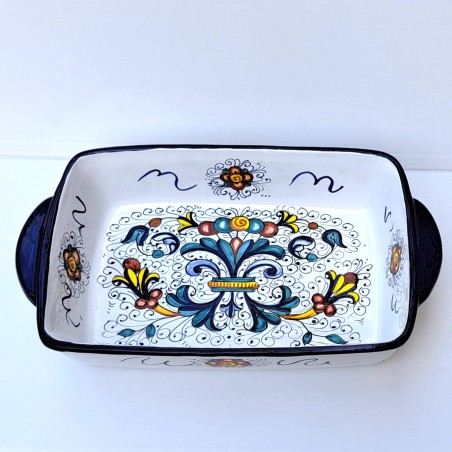 Oven tray majolica ceramic Deruta rich Deruta blue