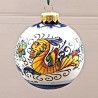 Christmas ornaments ball majolica ceramic Deruta blue raphaelesque