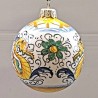 Christmas ornaments ball majolica ceramic Deruta yellow raphaelesque