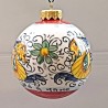 Christmas ornaments ball majolica ceramic Deruta red raphaelesque