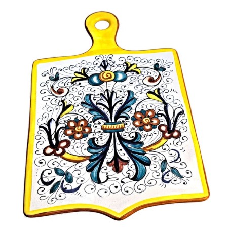 Tagliere ceramica maiolica Deruta ricco Deruta giallo